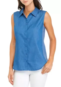 Coupon 💯 Kim Rogers® 👩 Women's Sleeveless Knit to Fit Top 🎁