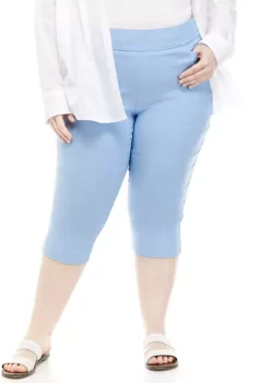 Wholesale 😍 Kim Rogers® Plus Size Solid Millennium Capris ❤️ -Kim Rogers® Shop Belk 1822