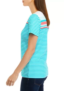 Promo 👍 Kim Rogers® 👩 Women's Short Sleeve Crew Neck Placement Print Top 🔥 -Kim Rogers® Shop Belk 1854