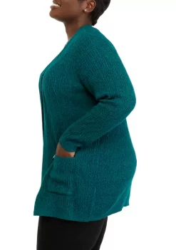 Top 10 🎉 Kim Rogers® Plus Size Long Sleeve Pocketed Marble Cardigan 🤩 -Kim Rogers® Shop Belk 190