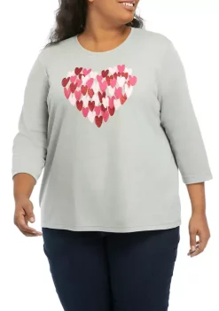Wholesale 🥰 Kim Rogers® Plus Size 3/4 Sleeve Placed Graphic T-Shirt 😀 -Kim Rogers® Shop Belk 1925