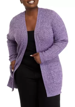 Top 10 🎉 Kim Rogers® Plus Size Long Sleeve Pocketed Marble Cardigan 🤩 -Kim Rogers® Shop Belk 193