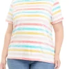 Wholesale 👍 Kim Rogers® Plus Size Crew Print T-Shirt ❤️ -Kim Rogers® Shop Belk 1965