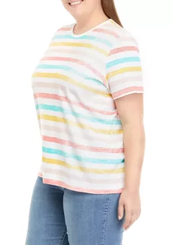 Wholesale 👍 Kim Rogers® Plus Size Crew Print T-Shirt ❤️ -Kim Rogers® Shop Belk 1967