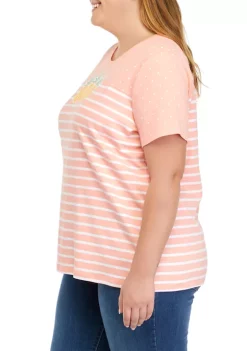 New 👏 Kim Rogers® Plus Size Short Sleeve Crew Neck Graphic T-Shirt 🎁 -Kim Rogers® Shop Belk 1996