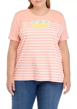 New 👏 Kim Rogers® Plus Size Short Sleeve Crew Neck Graphic T-Shirt 🎁 -Kim Rogers® Shop Belk 1997