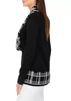 Best deal 😀 Kim Rogers® Petite Long Sleeve Sweater with Printed Scarf ⌛ -Kim Rogers® Shop Belk 201