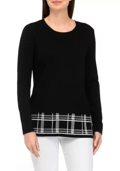 Best deal 😀 Kim Rogers® Petite Long Sleeve Sweater with Printed Scarf ⌛ -Kim Rogers® Shop Belk 202