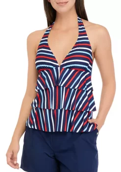 Best deal 🧨 Kim Rogers® Triple Ruffle Halter Tankini Swim Top ✨ -Kim Rogers® Shop Belk 2076