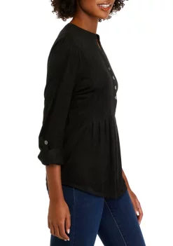 Cheapest 🌟 Kim Rogers® 👩 Women's 3/4 Sleeve Suede Henley 👕 Shirt ✨ -Kim Rogers® Shop Belk 208
