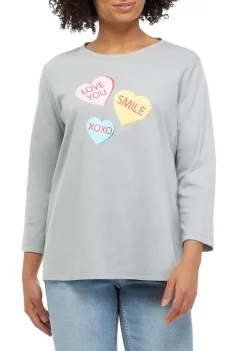 Best reviews of 🧨 Kim Rogers® 👩 Women's Perfectly Soft 3/4 Sleeve Crew Neck Graphic T-Shirt 🛒