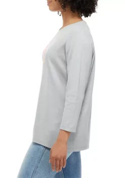 Best reviews of 🧨 Kim Rogers® 👩 Women's Perfectly Soft 3/4 Sleeve Crew Neck Graphic T-Shirt 🛒 -Kim Rogers® Shop Belk 2086