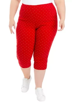 Budget 😀 Kim Rogers® Plus Size Polka Dot Capri Pants 🛒 -Kim Rogers® Shop Belk 2092