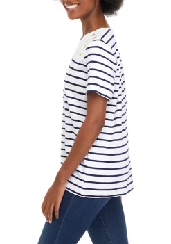 Buy ⭐ Kim Rogers® 👩 Women's Short Sleeve Placement Print T-Shirt ✨ -Kim Rogers® Shop Belk 2107