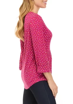 Buy ✨ Kim Rogers® 👩 Women's 3/4 Henley Top 😀 -Kim Rogers® Shop Belk 2129