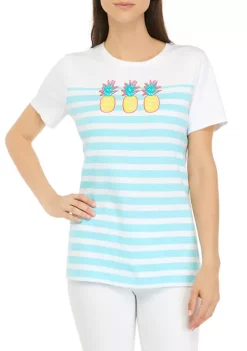 Coupon ✔️ Kim Rogers® 👩 Women's Short Sleeve Yoke Graphic T-Shirt 🔥 -Kim Rogers® Shop Belk 2148