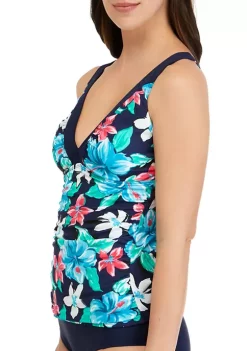 Best reviews of 🤩 Kim Rogers® Tropical Flower Double Ruffle V-Neck Tankini Swim Top 🔔 -Kim Rogers® Shop Belk 2151