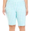 Cheap ✔️ Kim Rogers® Plus Size Checkered Bermuda Shorts ✨ -Kim Rogers® Shop Belk 2153
