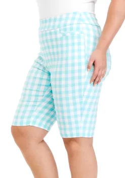 Cheap ✔️ Kim Rogers® Plus Size Checkered Bermuda Shorts ✨ -Kim Rogers® Shop Belk 2155