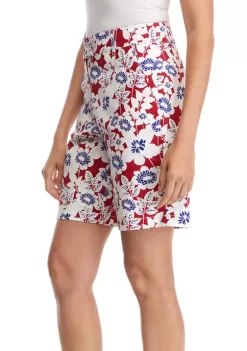 Best Pirce ✔️ Kim Rogers® 👩 Women's Twill Print Knit Shorts ❤️ -Kim Rogers® Shop Belk 2159