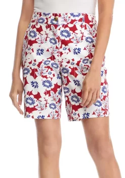Best Pirce ✔️ Kim Rogers® 👩 Women's Twill Print Knit Shorts ❤️ -Kim Rogers® Shop Belk 2160