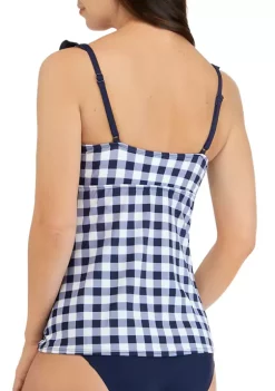 Cheapest 😉 Kim Rogers® Gingham V-Neck Ruffle Tankini Swim Top ⌛ -Kim Rogers® Shop Belk 2178