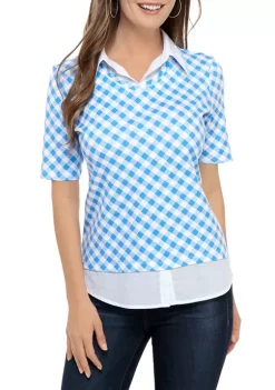 Flash Sale ✔️ Kim Rogers® 👩 Women's Printed 2Fer Top 👍 -Kim Rogers® Shop Belk 2185