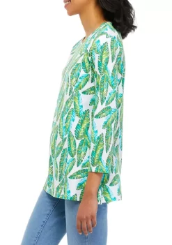 Budget 😍 Kim Rogers® 👩 Women's 3/4 Sleeve Printed Top 😀 -Kim Rogers® Shop Belk 219