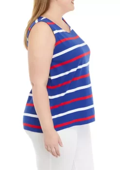 Top 10 🔔 Kim Rogers® Plus Size Americana Stripe Tank 😉 -Kim Rogers® Shop Belk 2217