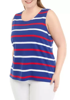 Top 10 🔔 Kim Rogers® Plus Size Americana Stripe Tank 😉 -Kim Rogers® Shop Belk 2218