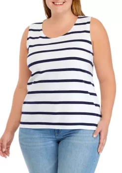Top 10 🔔 Kim Rogers® Plus Size Americana Stripe Tank 😉 -Kim Rogers® Shop Belk 2220