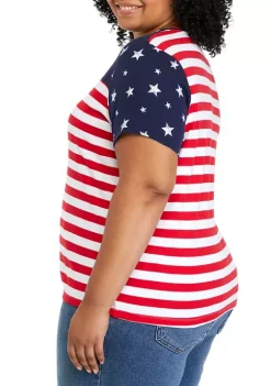 Discount 😉 Kim Rogers® Plus Size Short Sleeve Crew Neck Pieced Yoke Top ❤️ -Kim Rogers® Shop Belk 2224