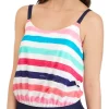 Best Pirce 🥰 Kim Rogers® Sketchy Stripe Blouson Tankini Swim Top 😀