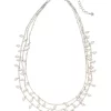 Promo 😉 Kim Rogers® Silver Tone Pearl 16" L + 3" Drop Illusion Necklace ⭐ -Kim Rogers® Shop Belk 2264