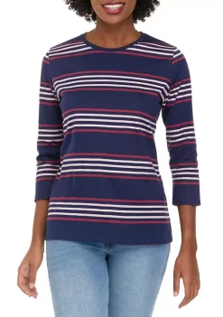 Budget 😍 Kim Rogers® 👩 Women's 3/4 Sleeve Printed Top 😀 -Kim Rogers® Shop Belk 229