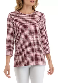 Budget 😍 Kim Rogers® 👩 Women's 3/4 Sleeve Printed Top 😀 -Kim Rogers® Shop Belk 230