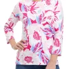 Discount 🎉 Kim Rogers® 👩 Women's 3/4 Sleeve Crew Neck Printed T-Shirt 🛒 -Kim Rogers® Shop Belk 2300
