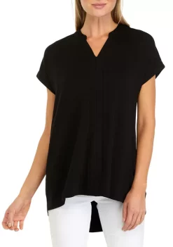 Discount 🧨 Kim Rogers® 👩 Women's Short Sleeve Split Neck T-Shirt 🔔 -Kim Rogers® Shop Belk 2316