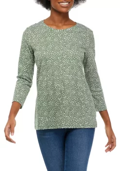Budget 😍 Kim Rogers® 👩 Women's 3/4 Sleeve Printed Top 😀 -Kim Rogers® Shop Belk 232