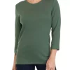 Top 10 🤩 Kim Rogers® 👩 Women's 3/4 Sleeve Crew Neck Fashion T-Shirt 🛒 -Kim Rogers® Shop Belk 2325