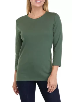 Top 10 🤩 Kim Rogers® 👩 Women's 3/4 Sleeve Crew Neck Fashion T-Shirt 🛒 -Kim Rogers® Shop Belk 2328