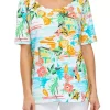 Promo 🛒 Kim Rogers® 👩 Women's Short Sleeve Printed Top 💯 -Kim Rogers® Shop Belk 2329
