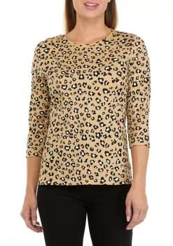 Budget 😍 Kim Rogers® 👩 Women's 3/4 Sleeve Printed Top 😀 -Kim Rogers® Shop Belk 233