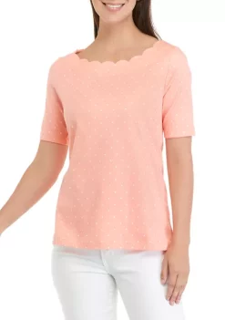 Promo 🛒 Kim Rogers® 👩 Women's Short Sleeve Printed Top 💯 -Kim Rogers® Shop Belk 2333
