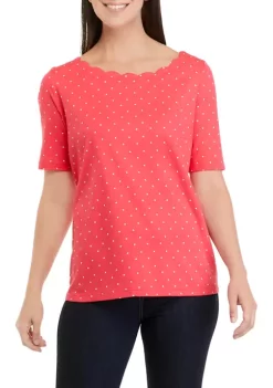 Promo 🛒 Kim Rogers® 👩 Women's Short Sleeve Printed Top 💯 -Kim Rogers® Shop Belk 2335