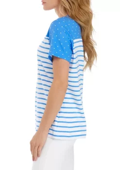 Flash Sale 💯 Kim Rogers® 👩 Women's Short Sleeve Graphic Yoke T-Shirt 😀 -Kim Rogers® Shop Belk 2356