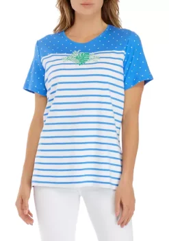 Flash Sale 💯 Kim Rogers® 👩 Women's Short Sleeve Graphic Yoke T-Shirt 😀 -Kim Rogers® Shop Belk 2357