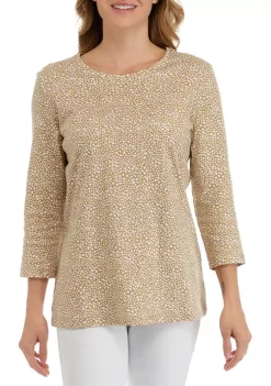 Budget 😍 Kim Rogers® 👩 Women's 3/4 Sleeve Printed Top 😀 -Kim Rogers® Shop Belk 238