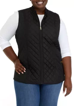 Cheap 😉 Kim Rogers® Plus Size Quilted Rib Vest 🔥 -Kim Rogers® Shop Belk 2394