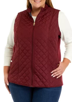 Cheap 😉 Kim Rogers® Plus Size Quilted Rib Vest 🔥 -Kim Rogers® Shop Belk 2396